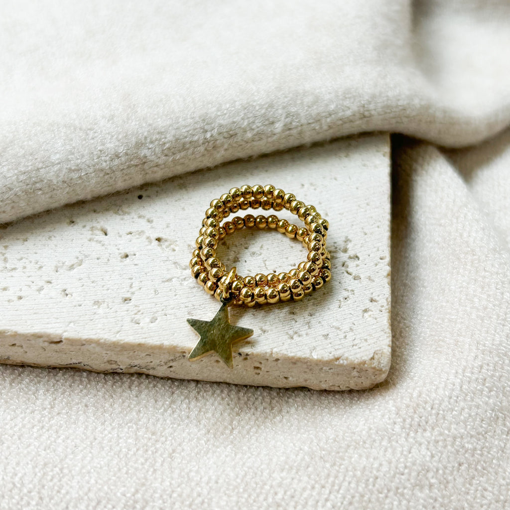 Bague Star en acier inoxydable doré – Lany-bijoux