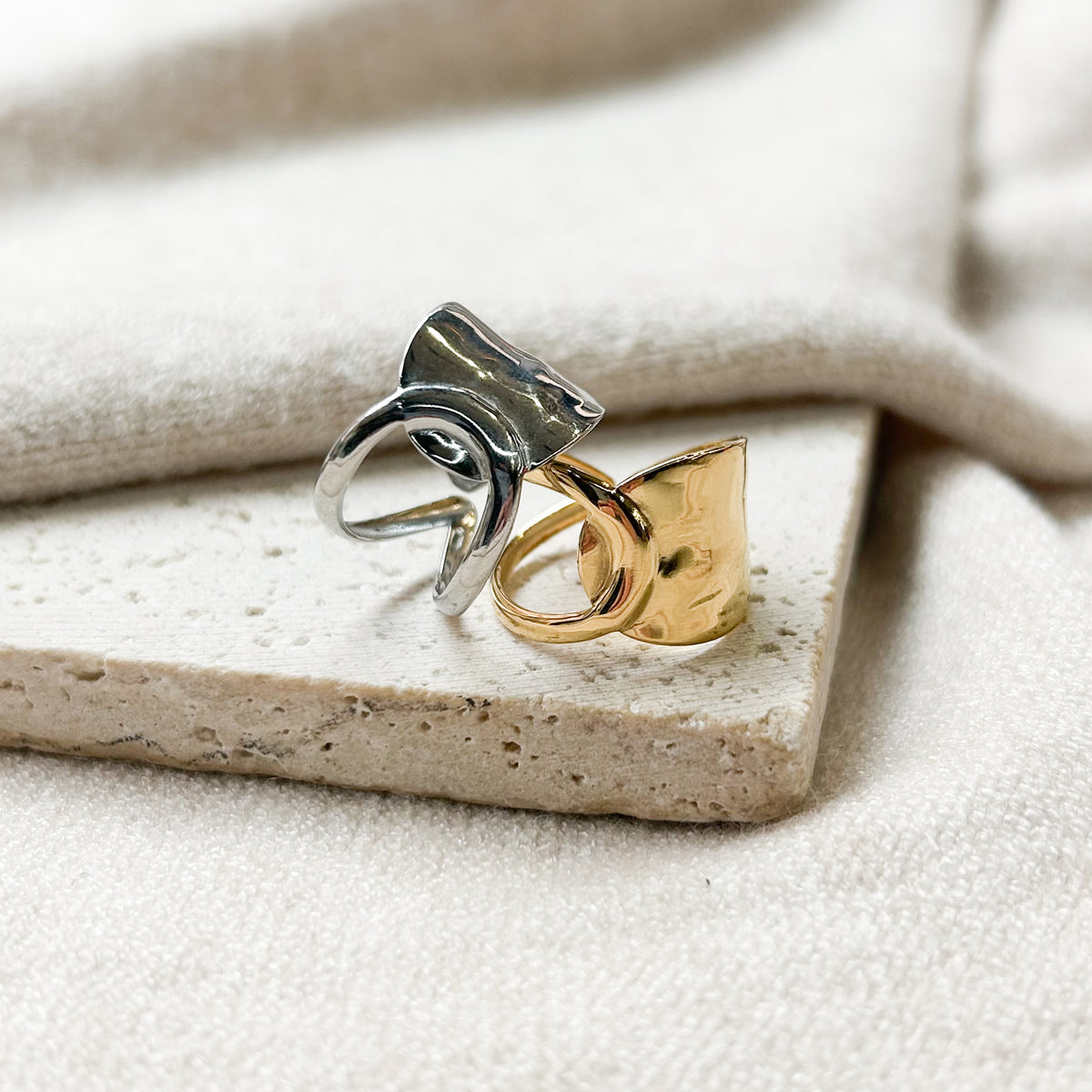 Bague Swan en acier inoxydable doré – Lany-bijoux