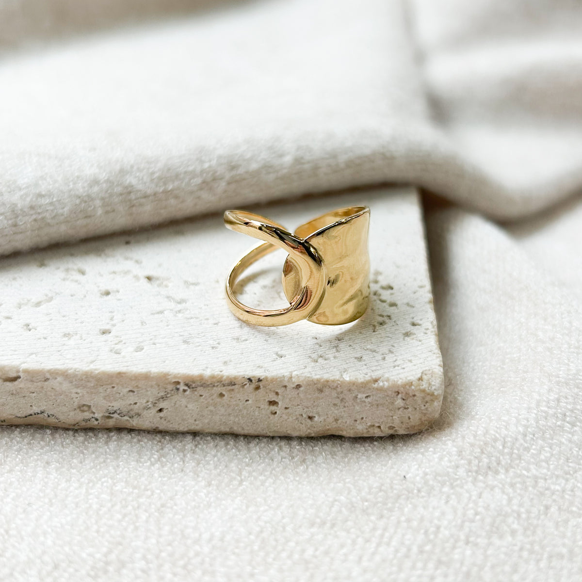 Bague Swan en acier inoxydable doré – Lany-bijoux