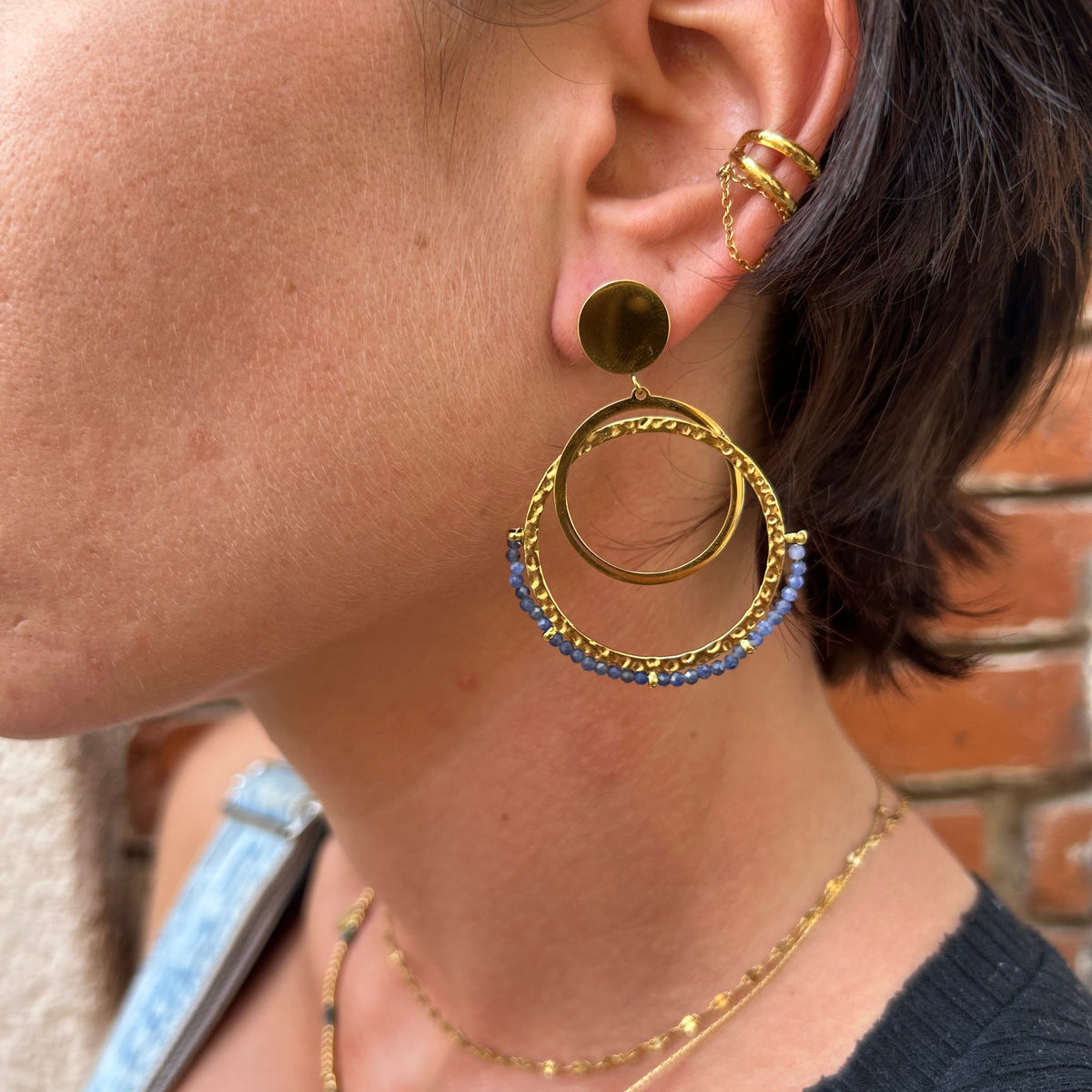 Boucles d'oreilles Aimée cordiérite en acier inoxydable – Lany-bijoux