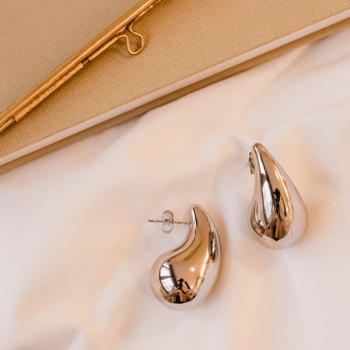Boucles d'oreilles Ayla grand modèle en acier inoxydable – Lany-bijoux