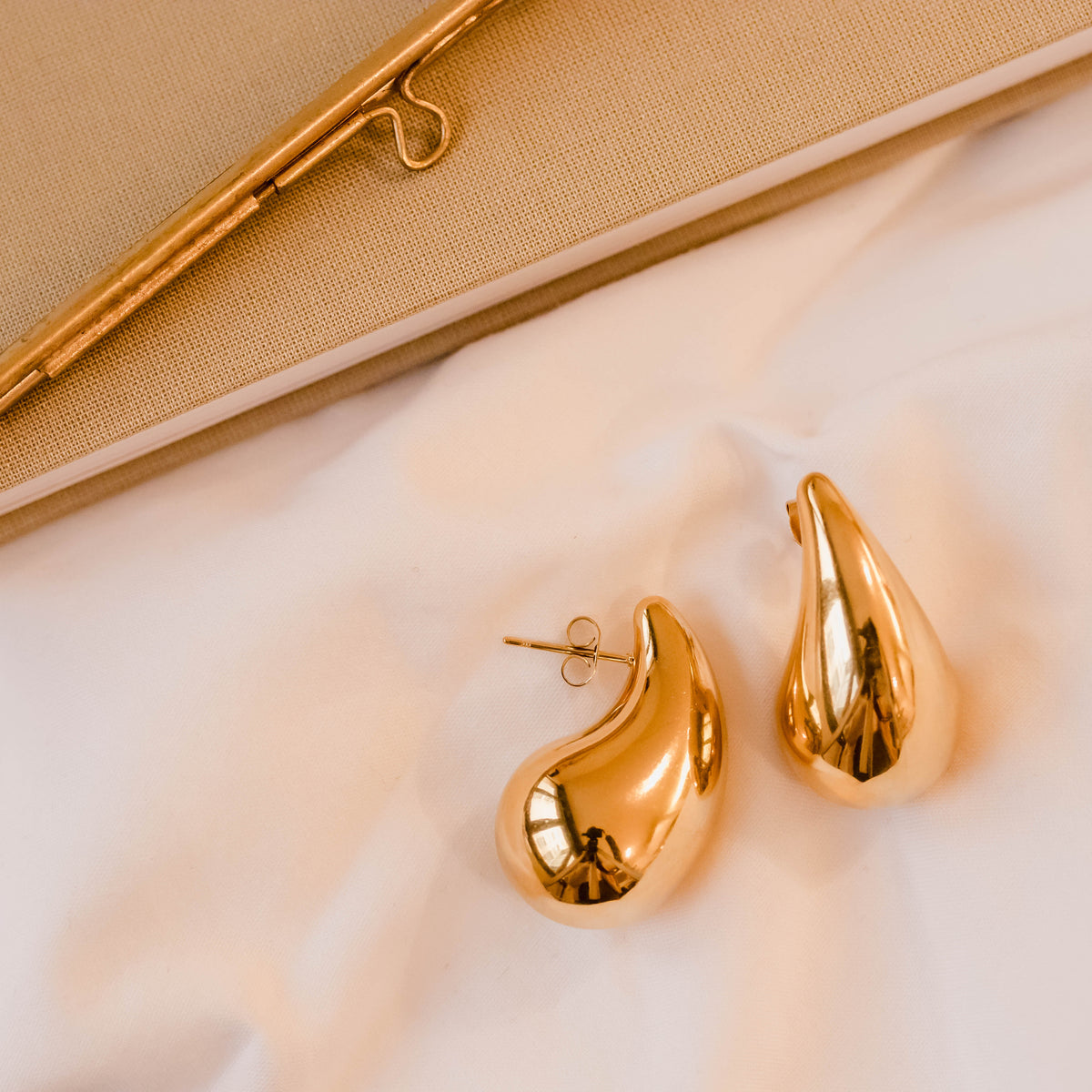 Boucles d'oreilles Ayla grosses gouttes grand modèle en acier inoxydable – Lany-bijoux