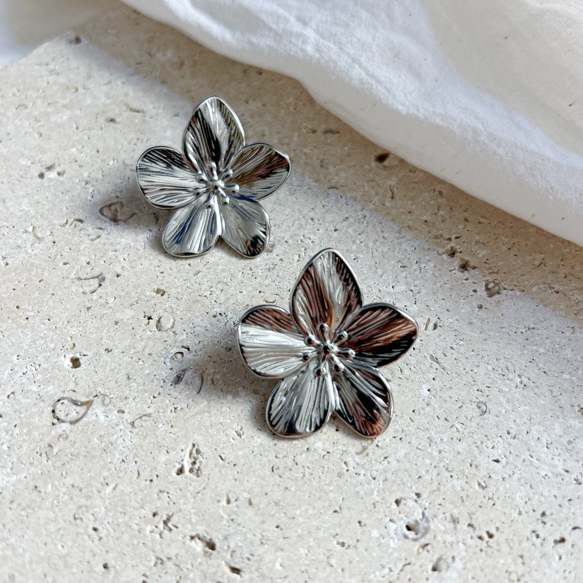 Boucles d'oreilles clip Isora en acier inoxydable argenté – Lany-bijoux