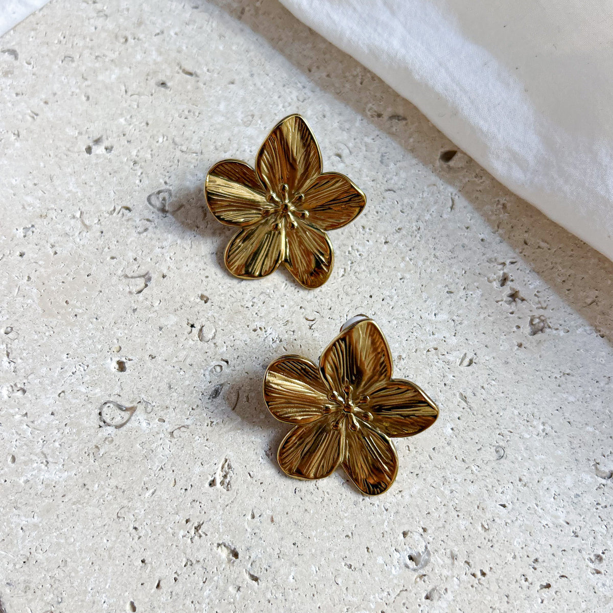 Boucles d'oreilles clip Isora en acier inoxydable doré – Lany-bijoux
