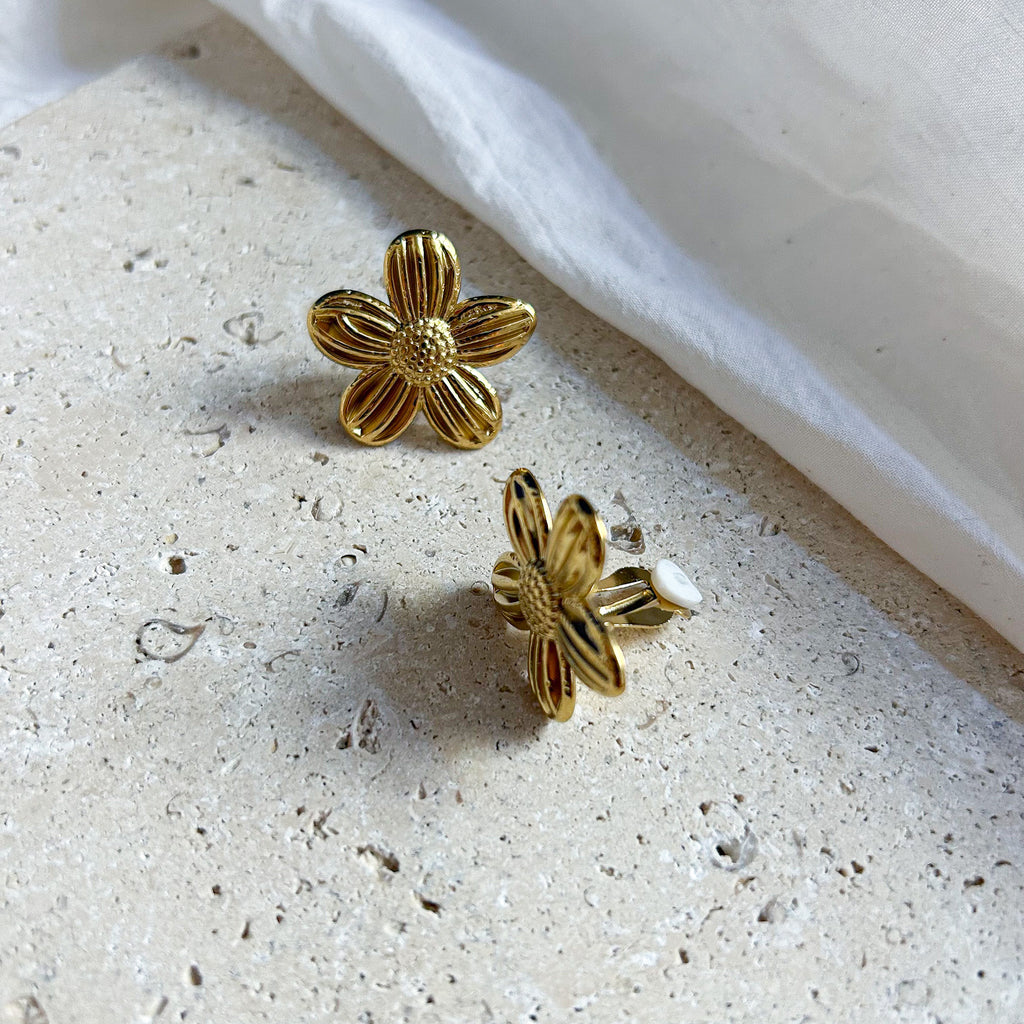 Boucles d'oreilles clip Myra en acier inoxydable doré – Lany-bijoux
