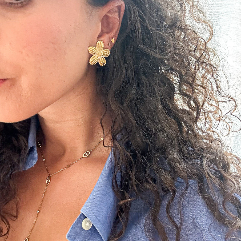 Boucles d'oreilles clip Myra en acier inoxydable doré – Lany-bijoux