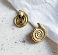 Boucles d'oreilles clip Tayra coquillage en acier inoxydable doré – Lany-bijoux