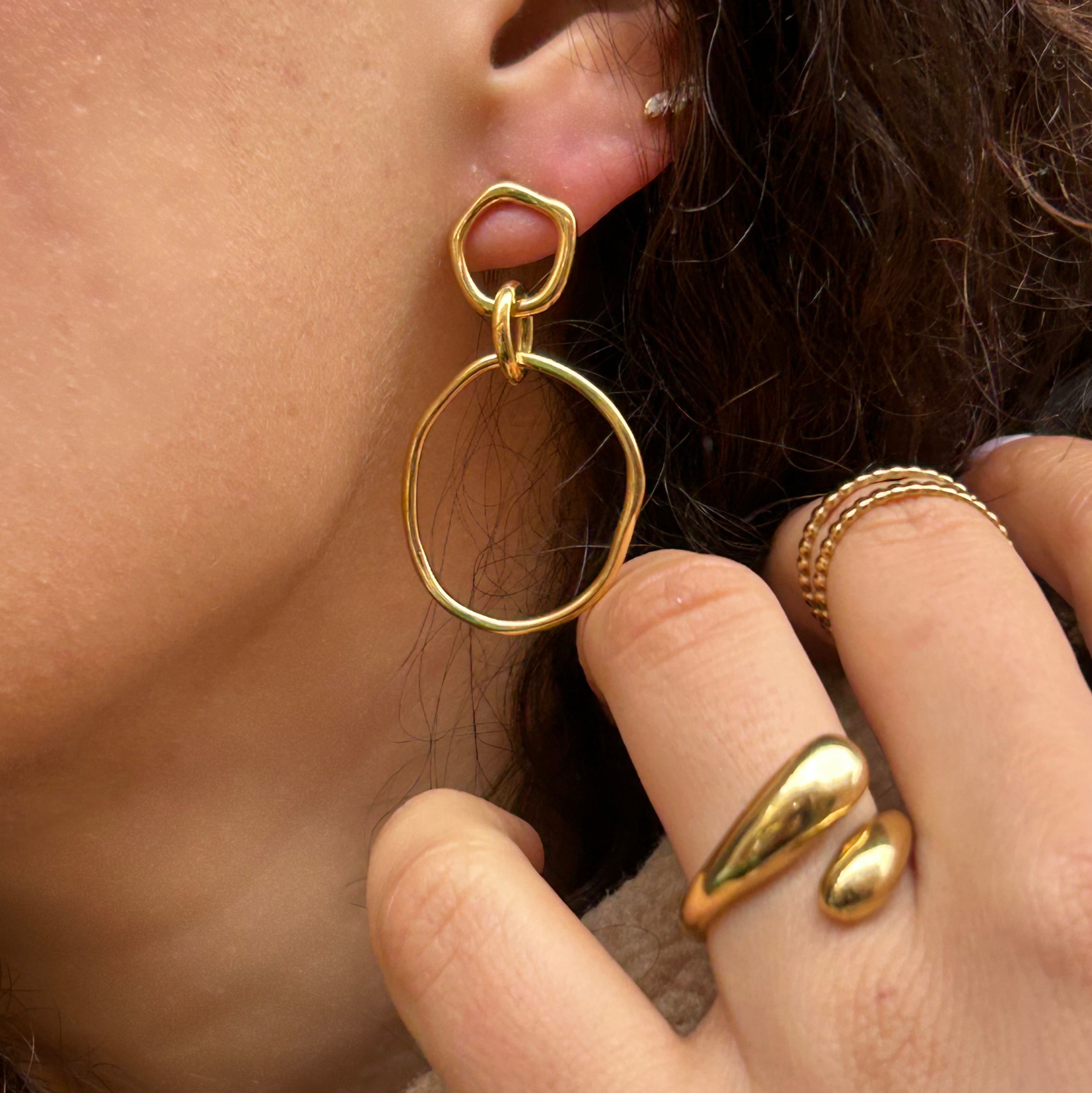 Boucles d'oreilles Esmé en acier inoxydable doré – Lany-bijoux