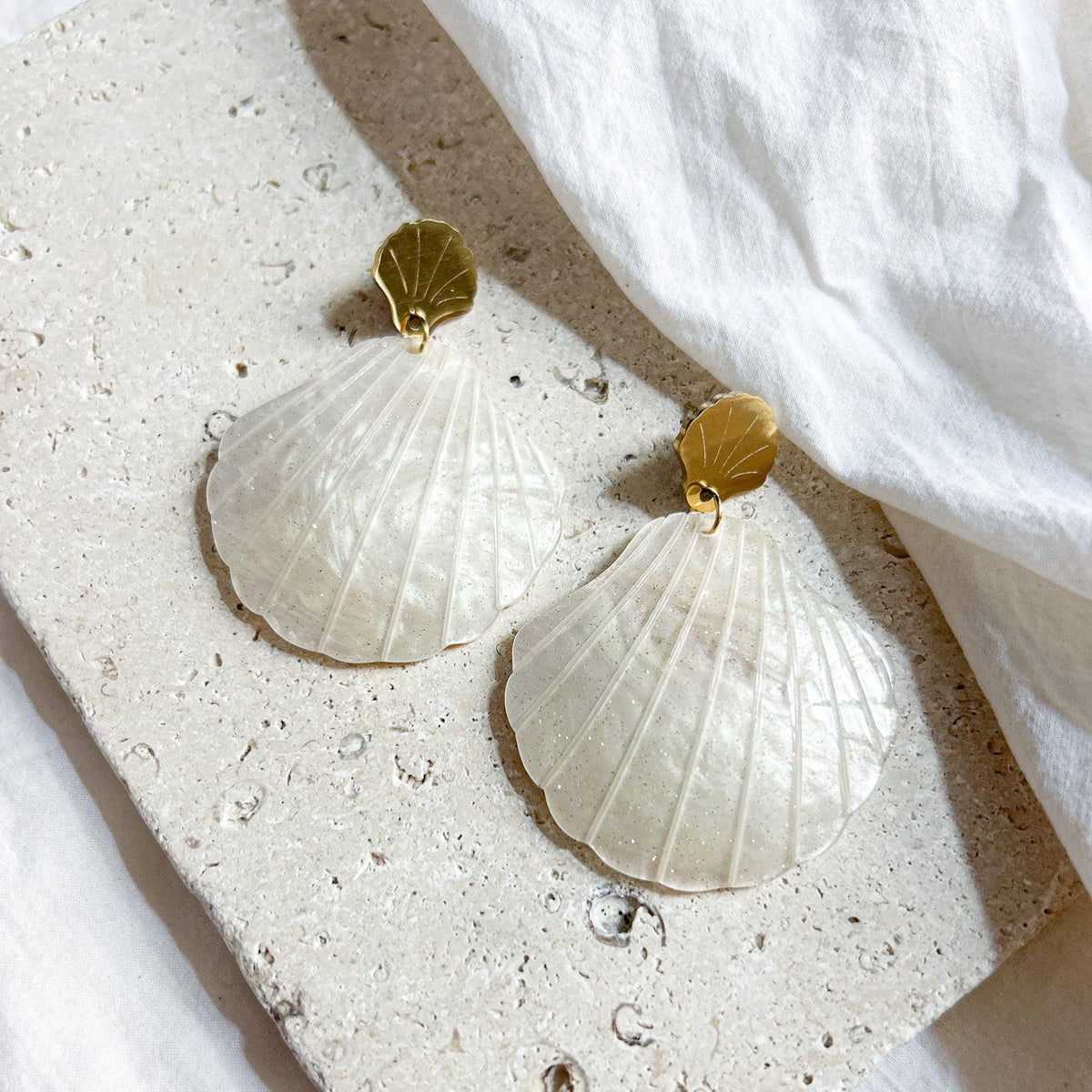 Boucles d'oreilles Gira coquillages paillettes – Lany-bijoux