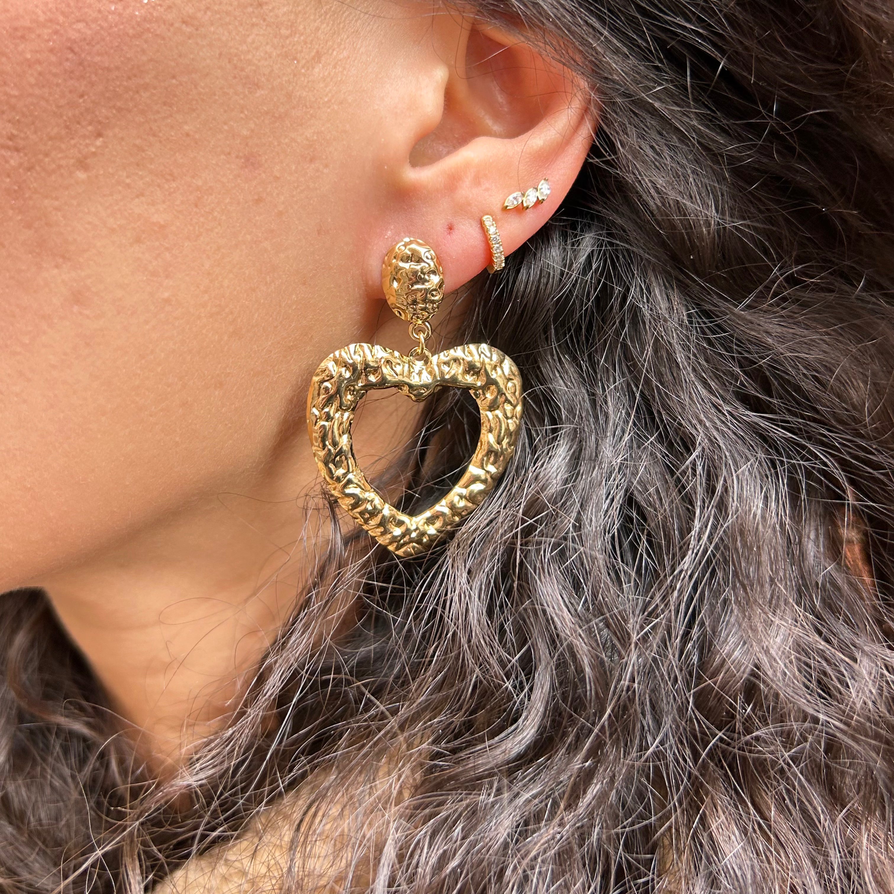 Boucles d'oreilles Haki en acier inoxydable doré – Lany-bijoux