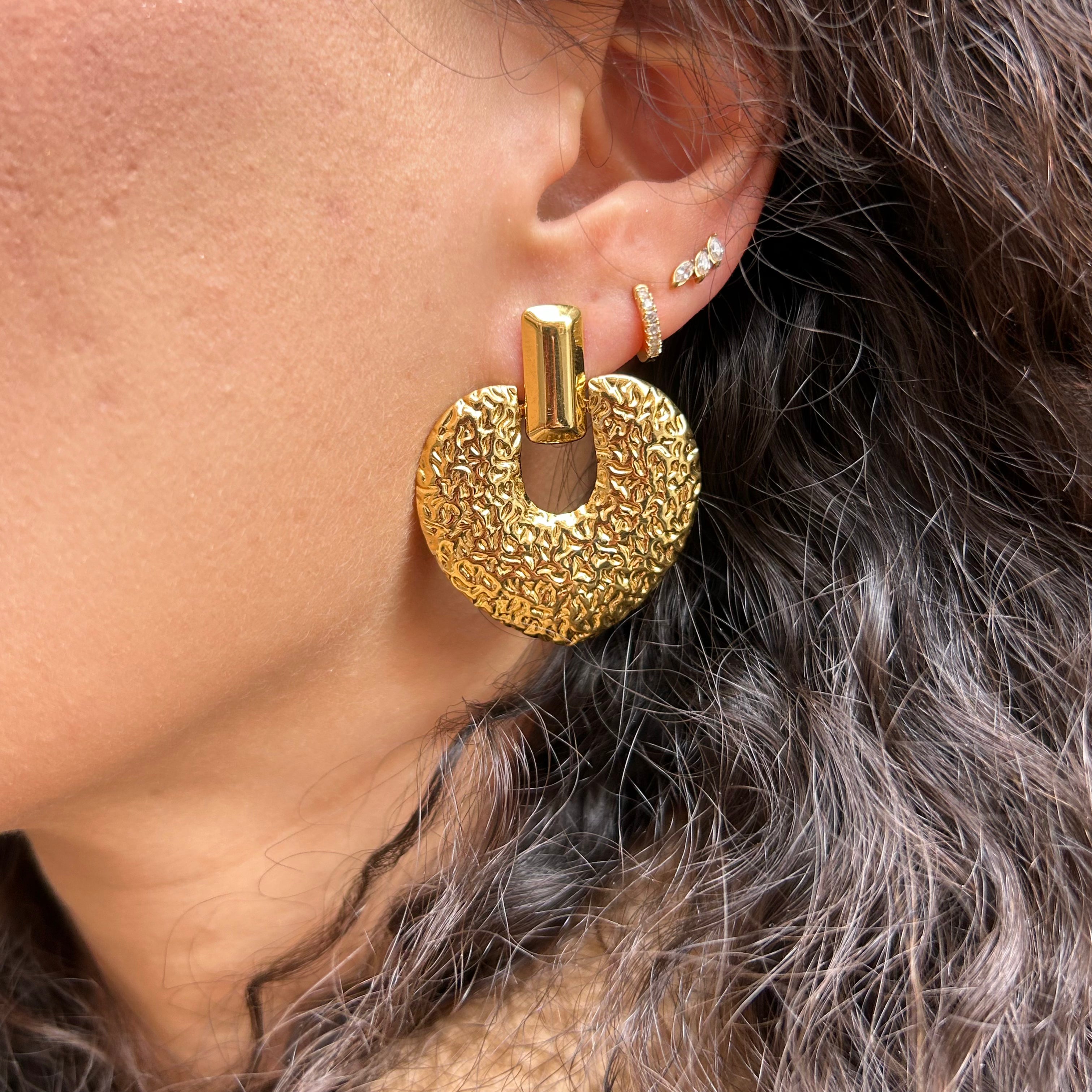 Boucles d'oreilles Jula en acier inoxydable doré – Lany-bijoux