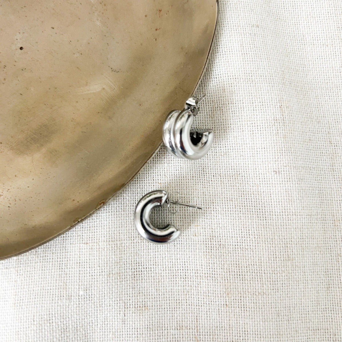 Boucles d'oreilles Lony en acier inoxydable argenté – Lany-bijoux