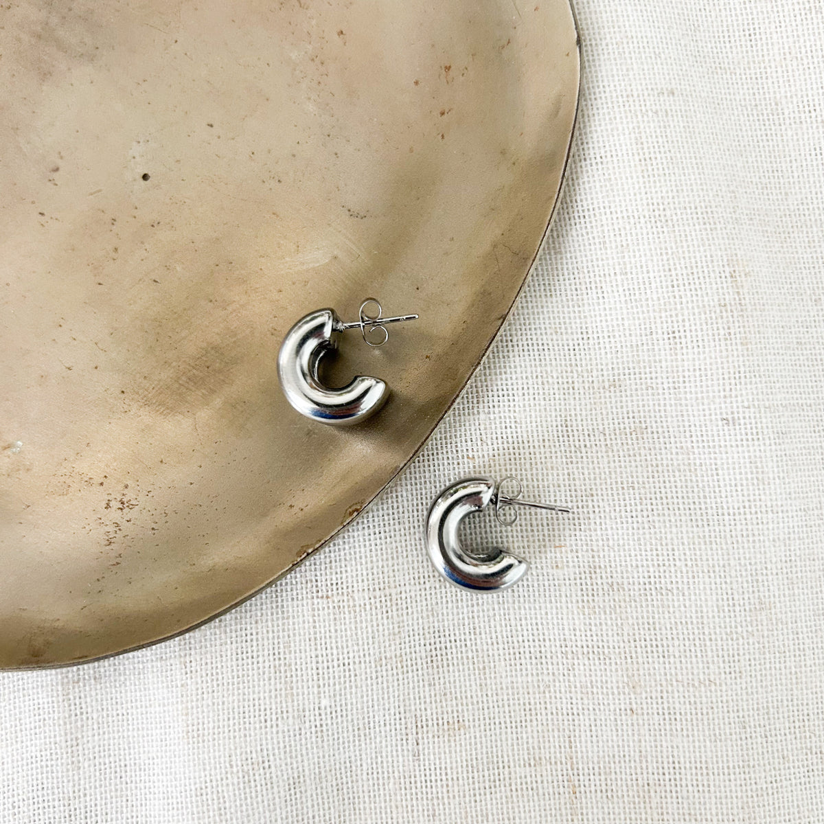 Boucles d'oreilles Lony en acier inoxydable argenté – Lany-bijoux