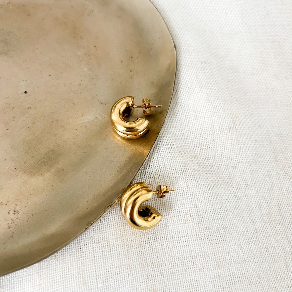 Boucles d'oreilles Lony en acier inoxydable doré – Lany-bijoux