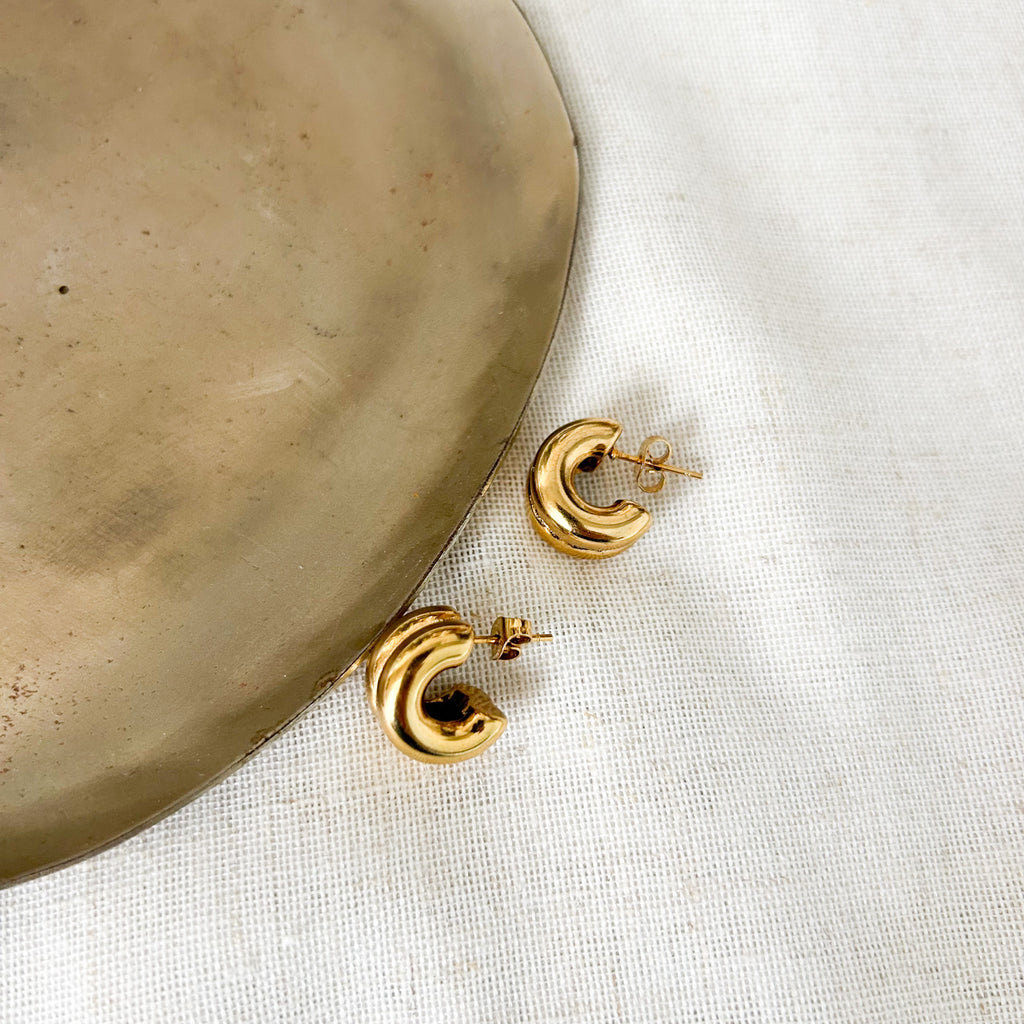 Boucles d'oreilles Lony en acier inoxydable doré – Lany-bijoux