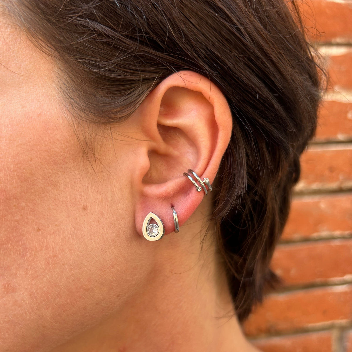Boucles d'oreilles Melan en acier inoxydable argenté – Lany-bijoux