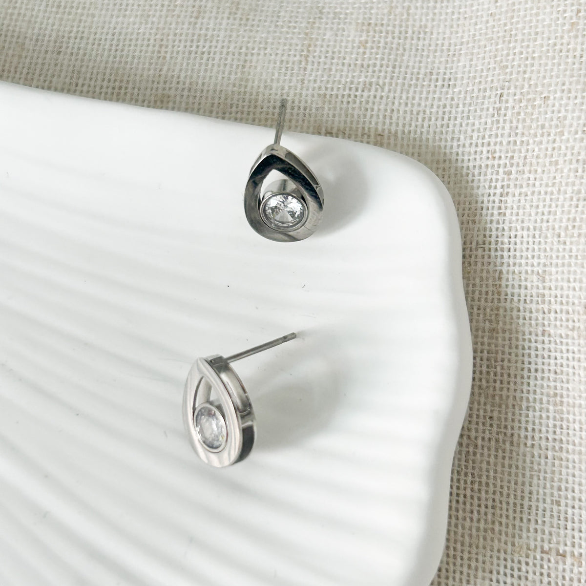 Boucles d'oreilles Melan en acier inoxydable argenté – Lany-bijoux