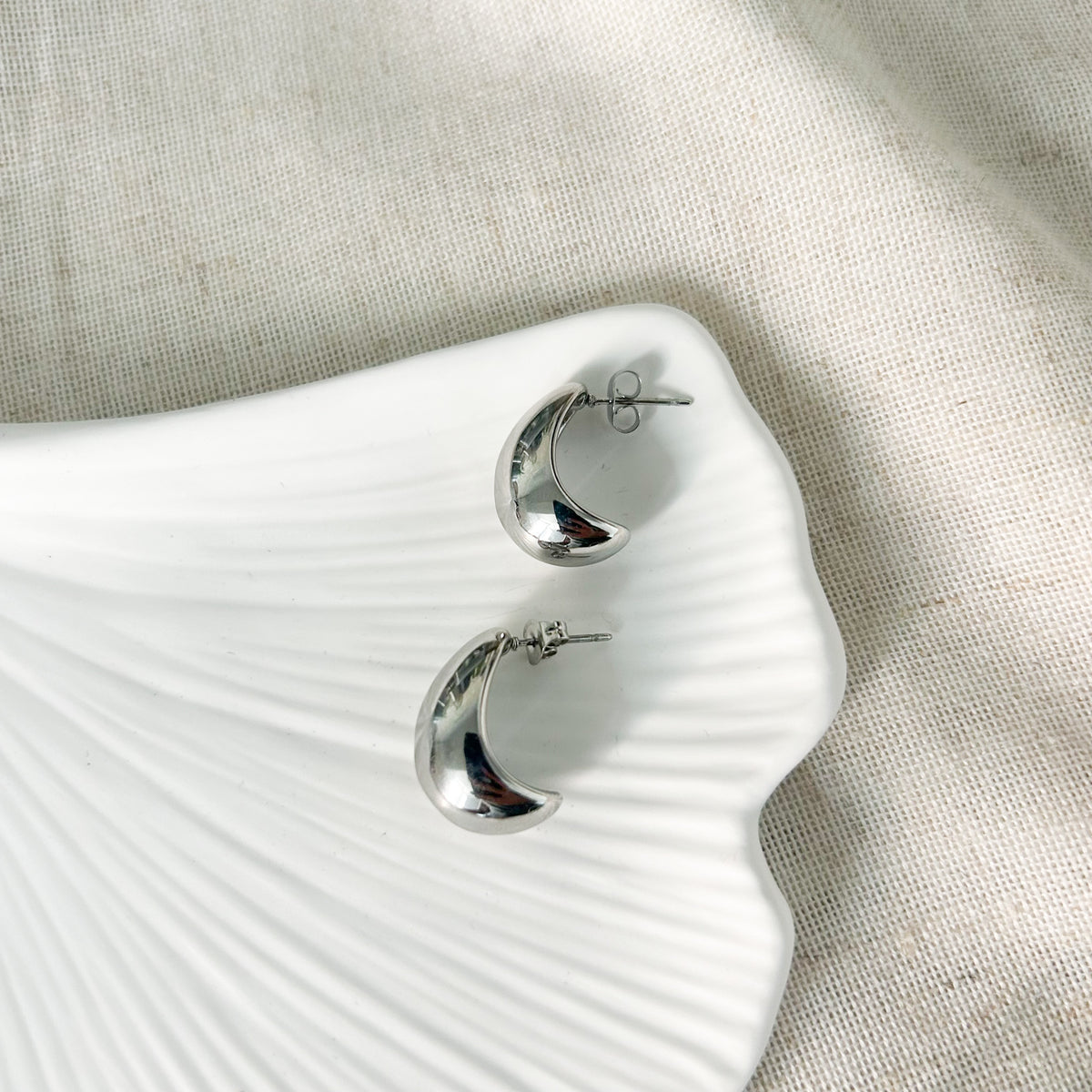 Boucles d'oreilles Nohé en acier inoxydable argenté – Lany-bijoux