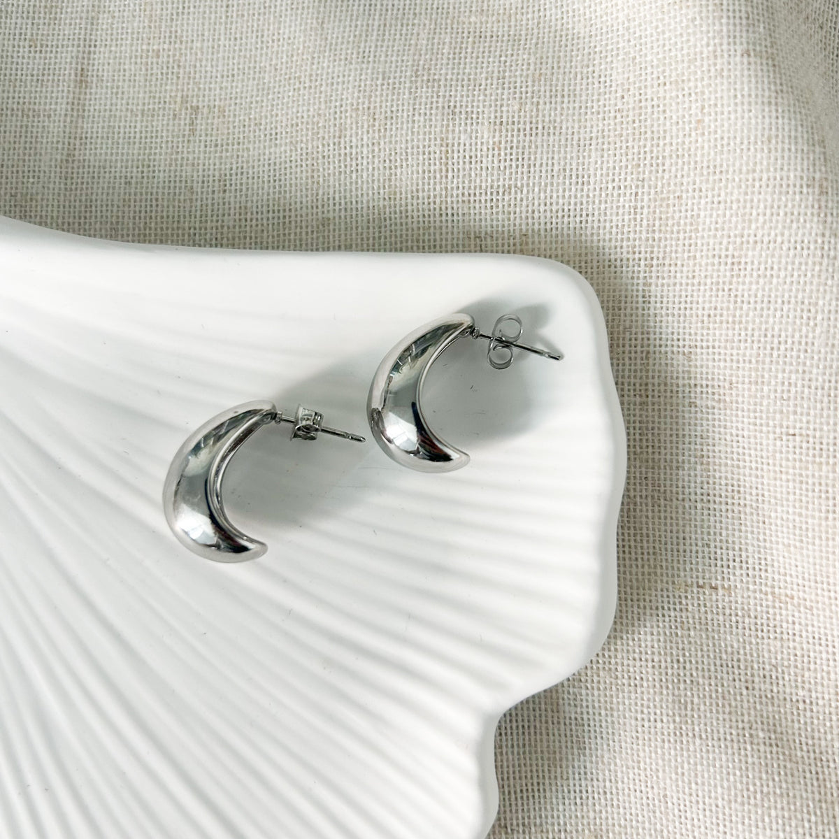Boucles d'oreilles Nohé en acier inoxydable argenté – Lany-bijoux