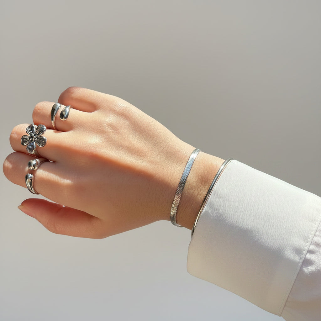 Bracelet Léonie en acier inoxydable argenté – Lany-bijoux