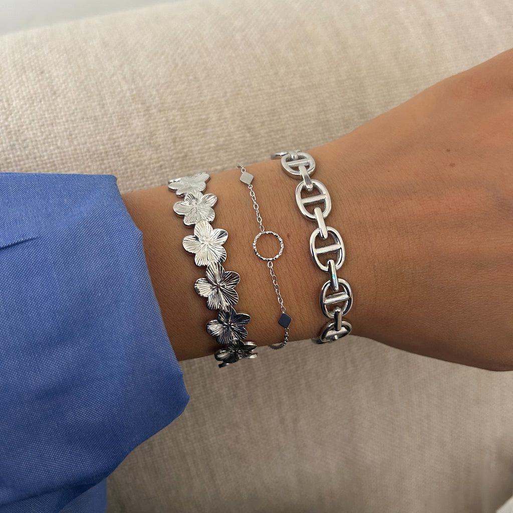 Bracelet Yadi en acier inoxydable argenté – Lany-bijoux