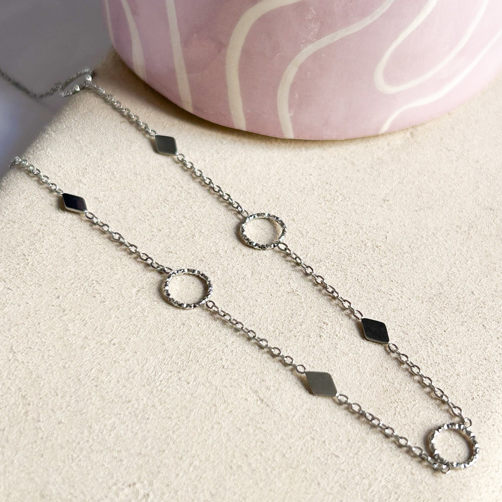 Collier Blooma en acier inoxydable argenté – Lany-bijoux