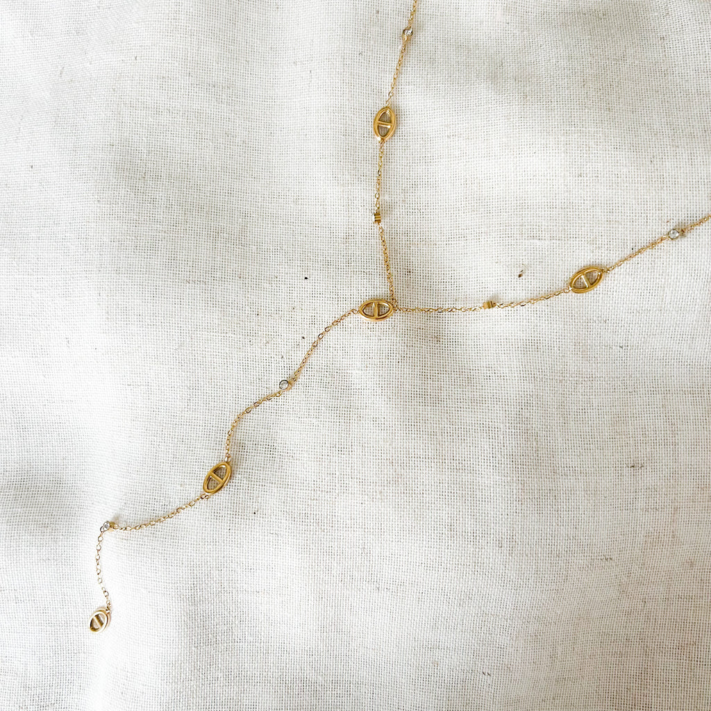 Collier cravate Fionie en acier inoxydable doré – Lany-bijoux