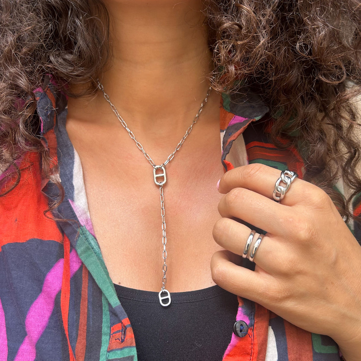 Collier cravate Kesy en acier inoxydable argenté – Lany-bijoux