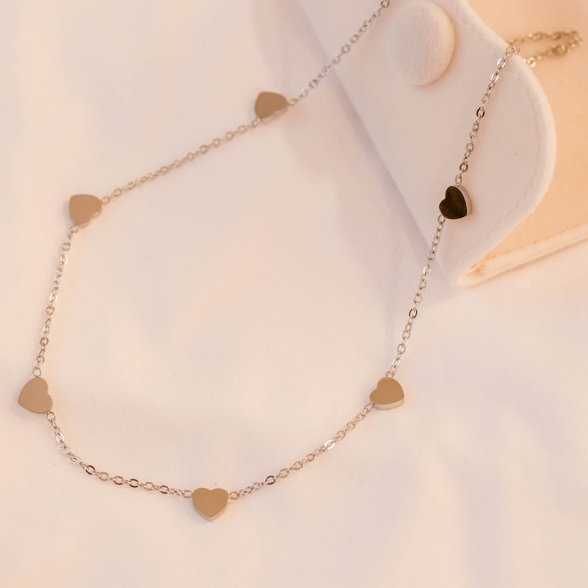 Collier Marra cœurs en acier inoxydable argenté – Lany-bijoux