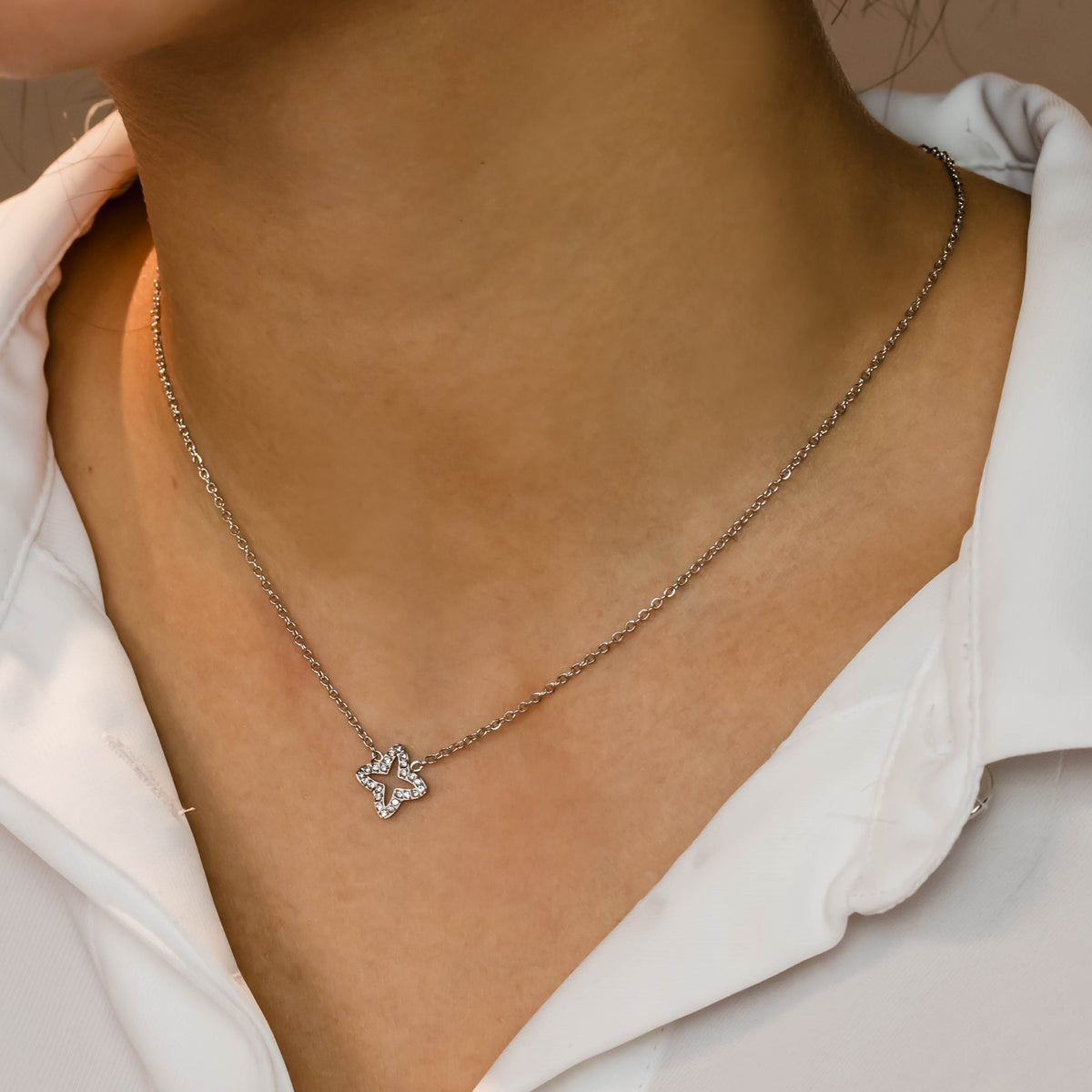 Collier Samea en acier inoxydable argenté – Lany-bijoux
