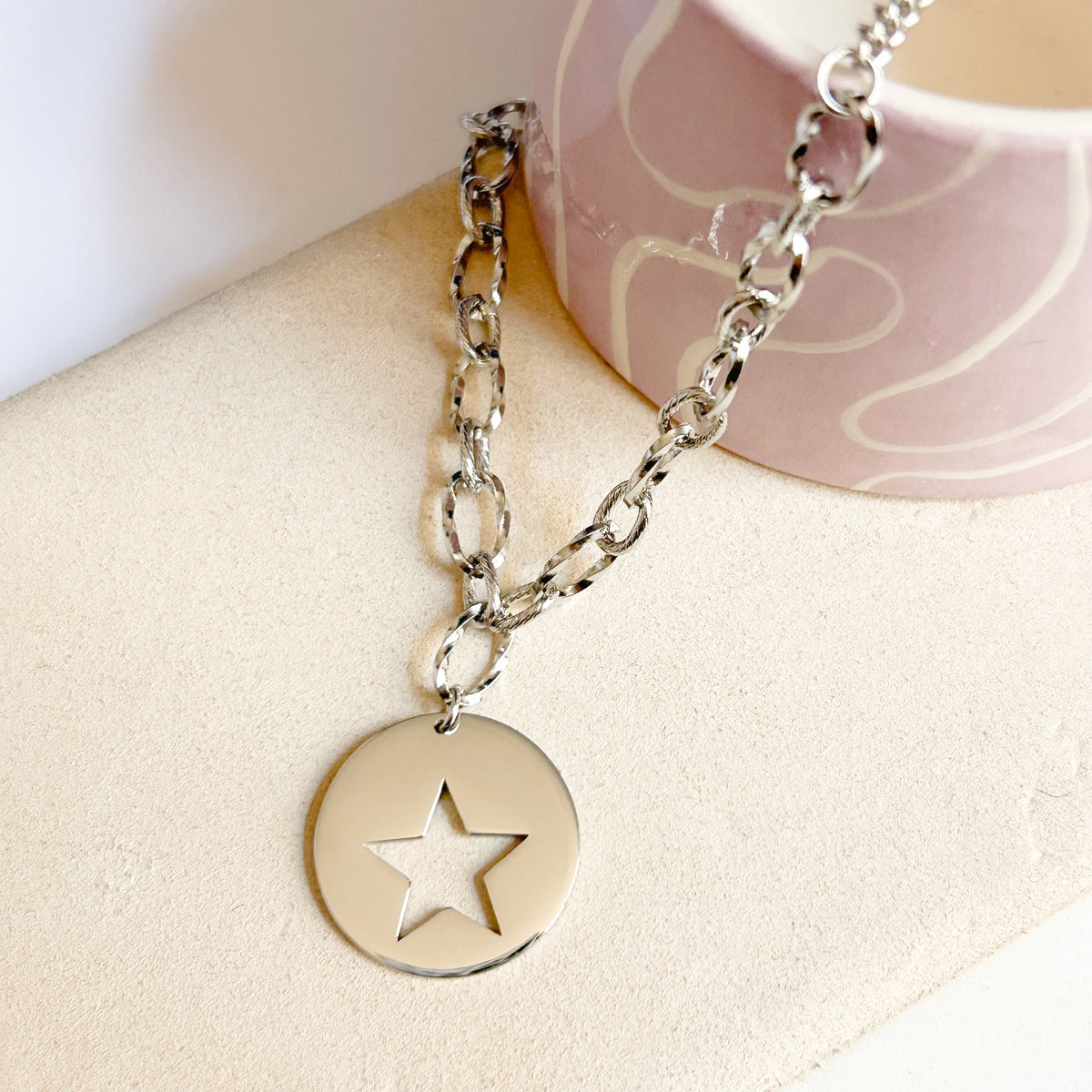 Collier Shine en acier inoxydable argenté – Lany-bijoux