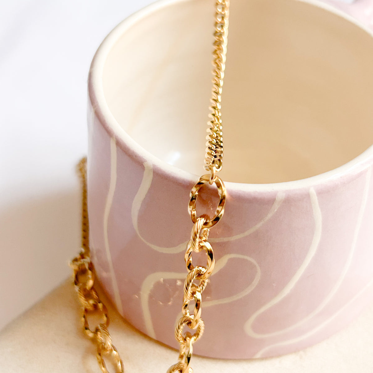 Collier Shine en acier inoxydable doré – Lany-bijoux