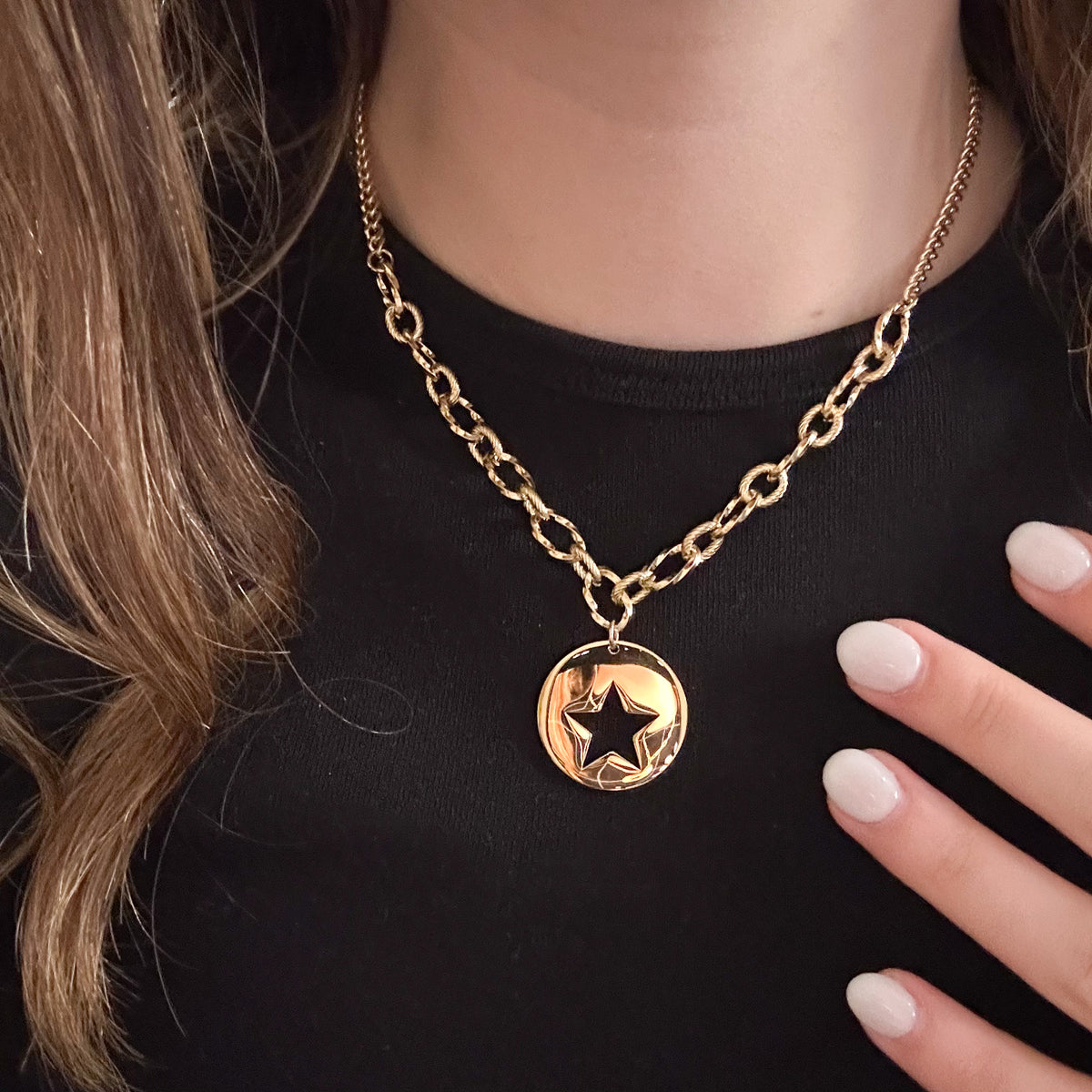 Collier Shine en acier inoxydable doré – Lany-bijoux