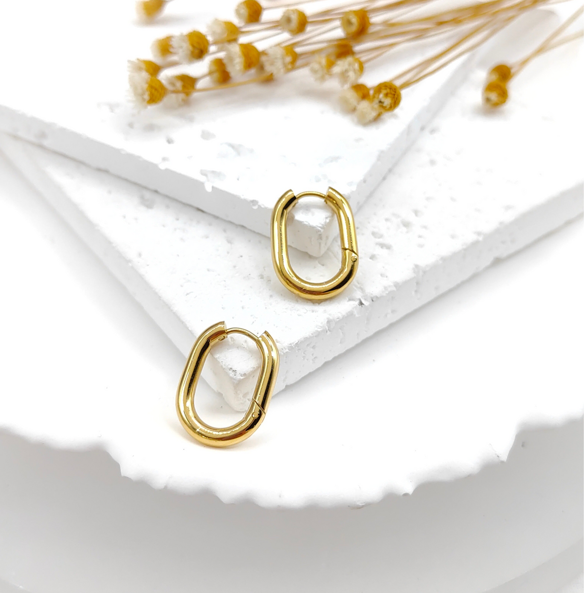 Créoles ovales en acier inoxydable – Lany-bijoux