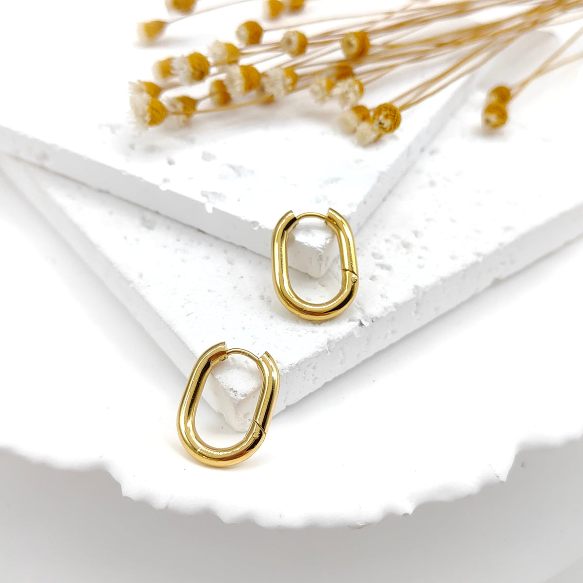 Créoles ovales en acier inoxydable – Lany-bijoux