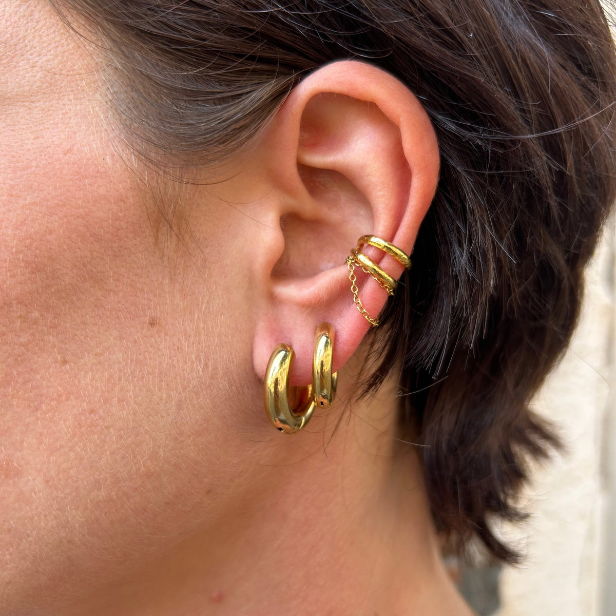 Créoles Sandy en acier inoxydable doré – Lany-bijoux