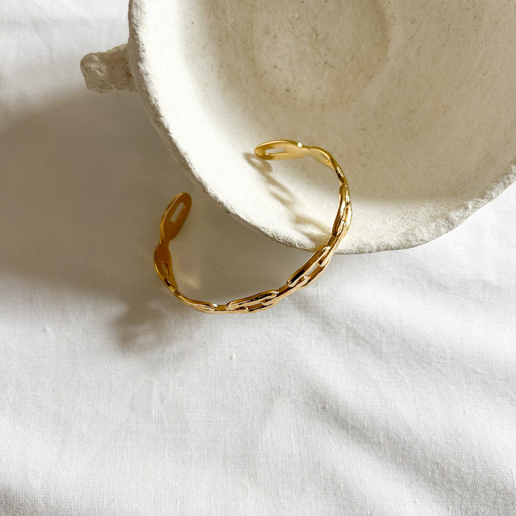 Bracelet demi-jonc Chloé en acier inoxydable – Lany-bijoux