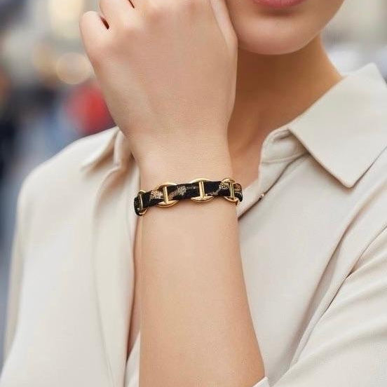 Bracelet demi-jonc Luna ruban léopard en acier inoxydable – Lany-bijoux