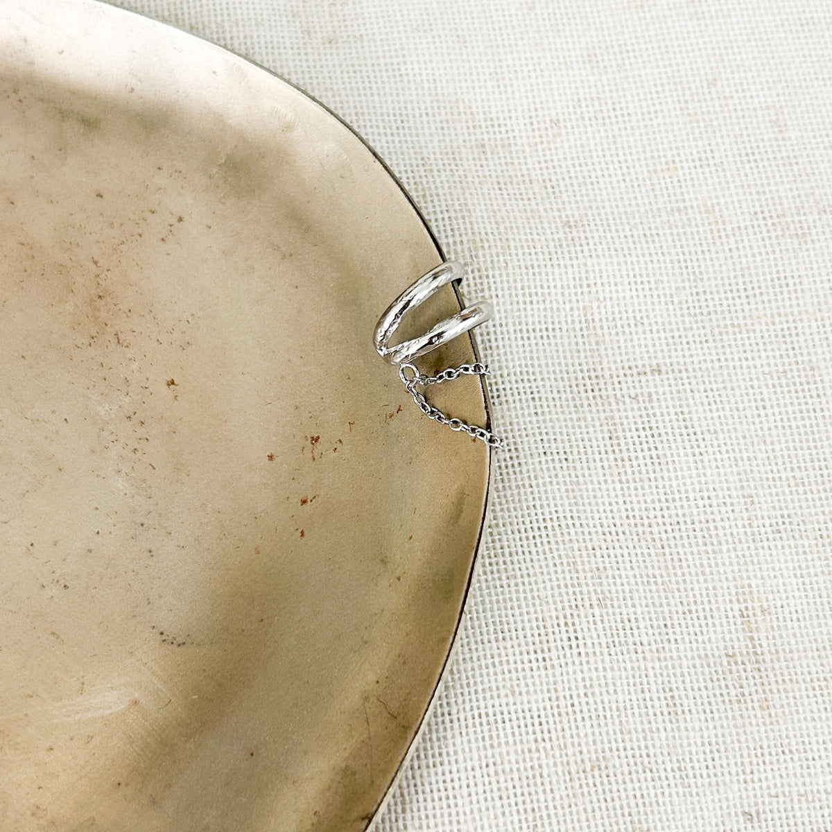 Ear cuff Léo en acier inoxydable argenté – Lany-bijoux