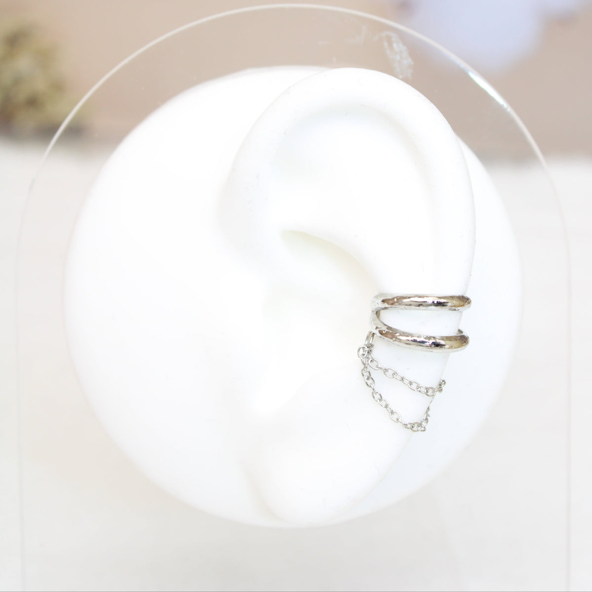 Ear cuff Léo en acier inoxydable argenté – Lany-bijoux