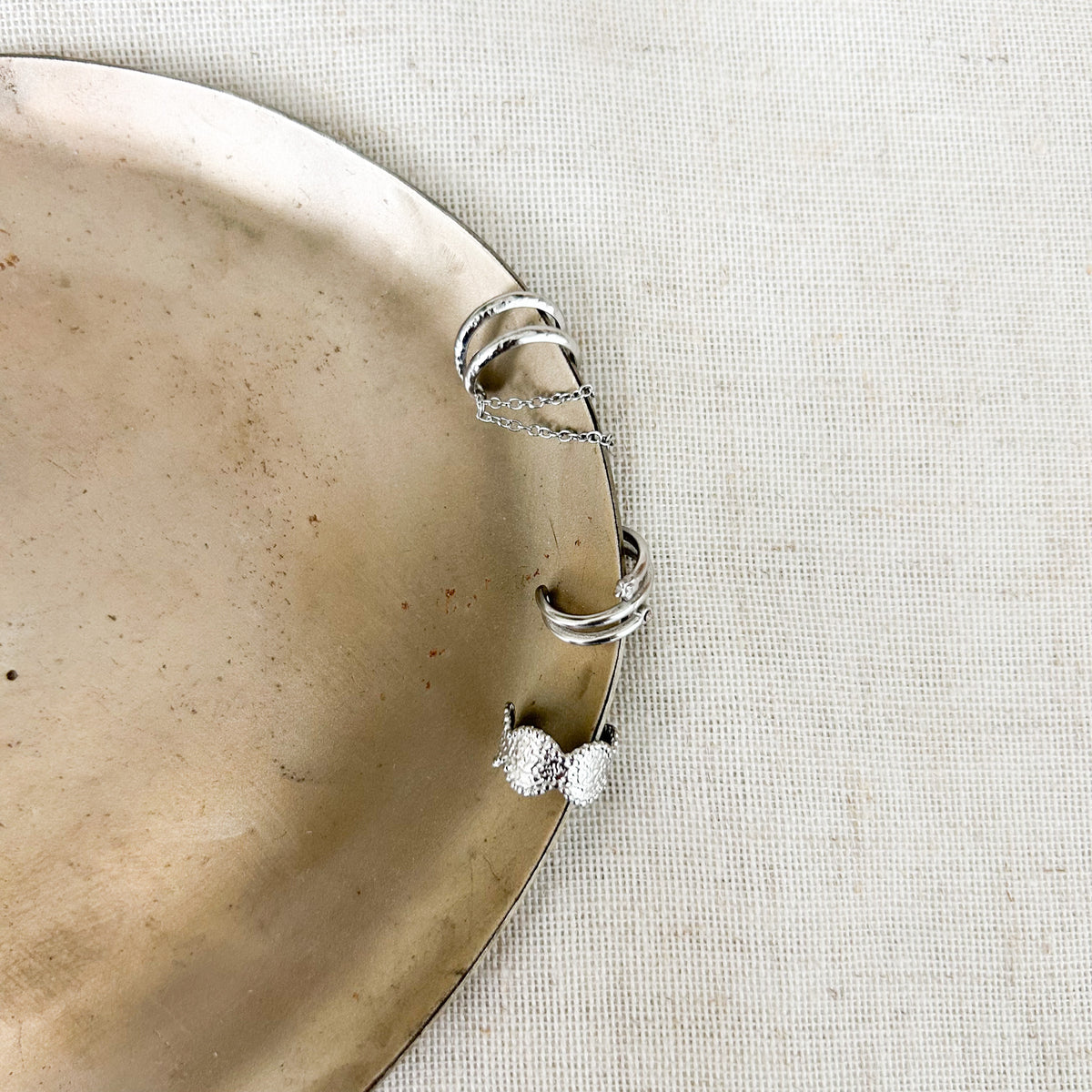 Ear cuff Sabrina en acier inoxydable argenté – Lany-bijoux