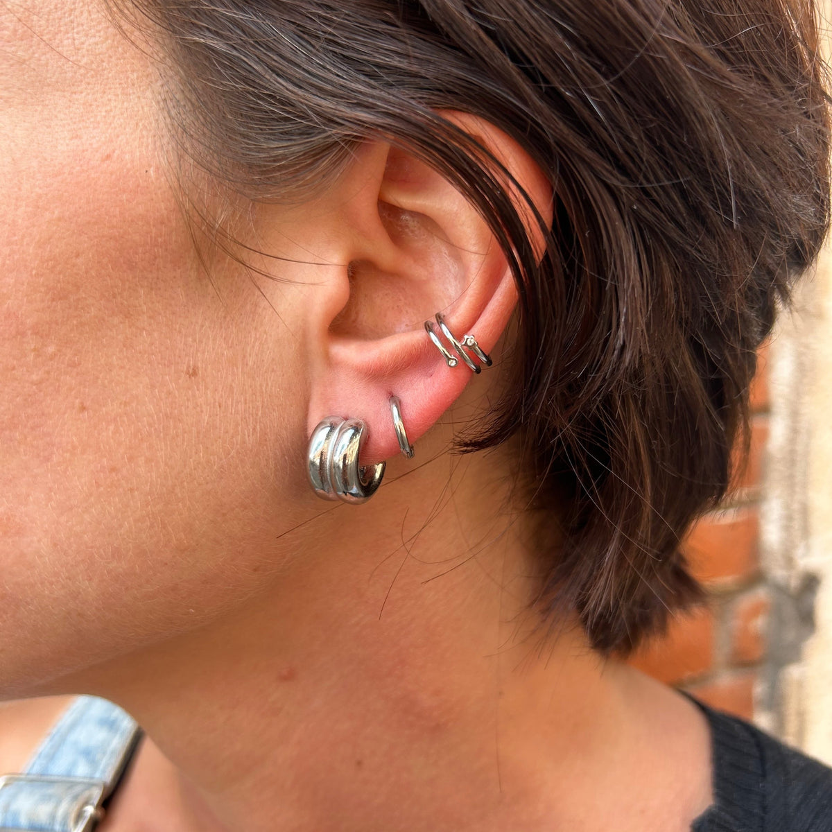 Ear cuff Shade en acier inoxydable argenté – Lany-bijoux