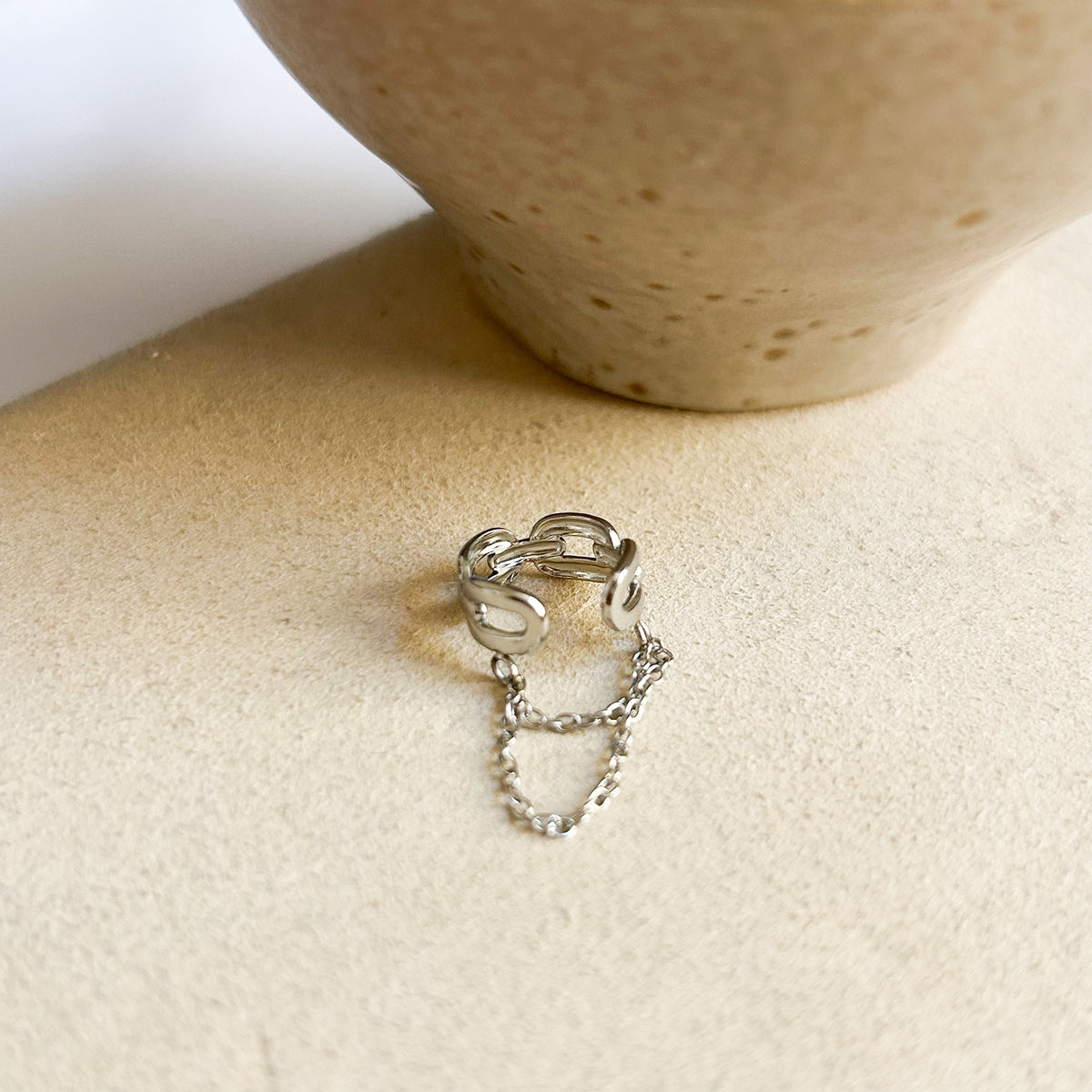 Ear cuff Sole en acier inoxydable argenté – Lany-bijoux