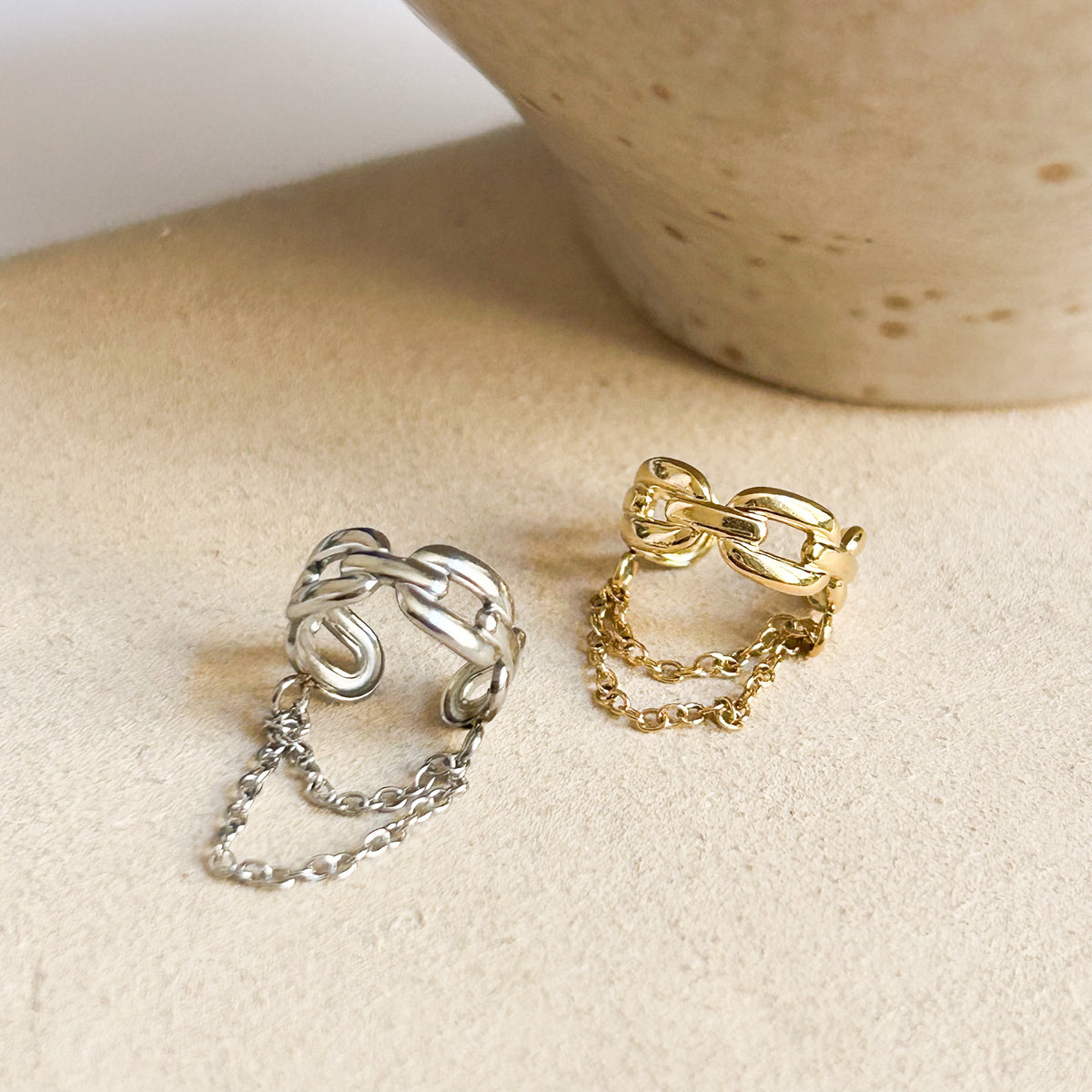 Ear cuff Sole en acier inoxydable argenté – Lany-bijoux