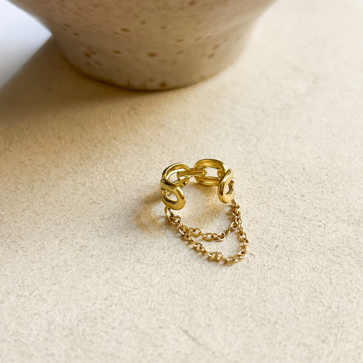 Ear cuff Sole en acier inoxydable doré – Lany-bijoux