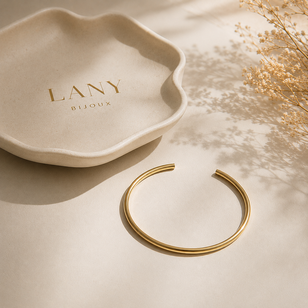 Judith  | Demi jonc doré en acier inoxydable - Lany-bijoux