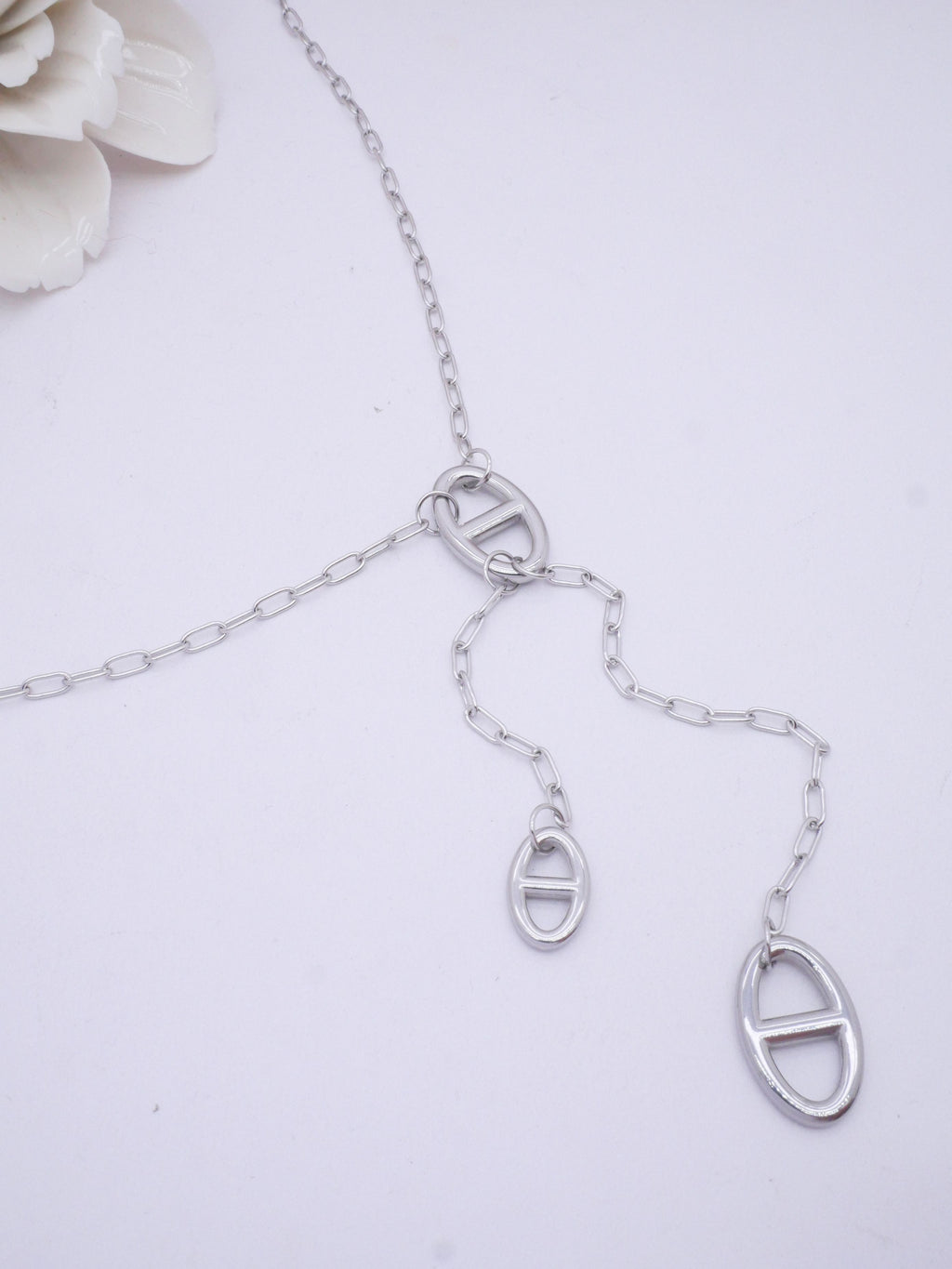 Collier cravate Nora – Maille trombone et maillons marins - Lany-bijoux