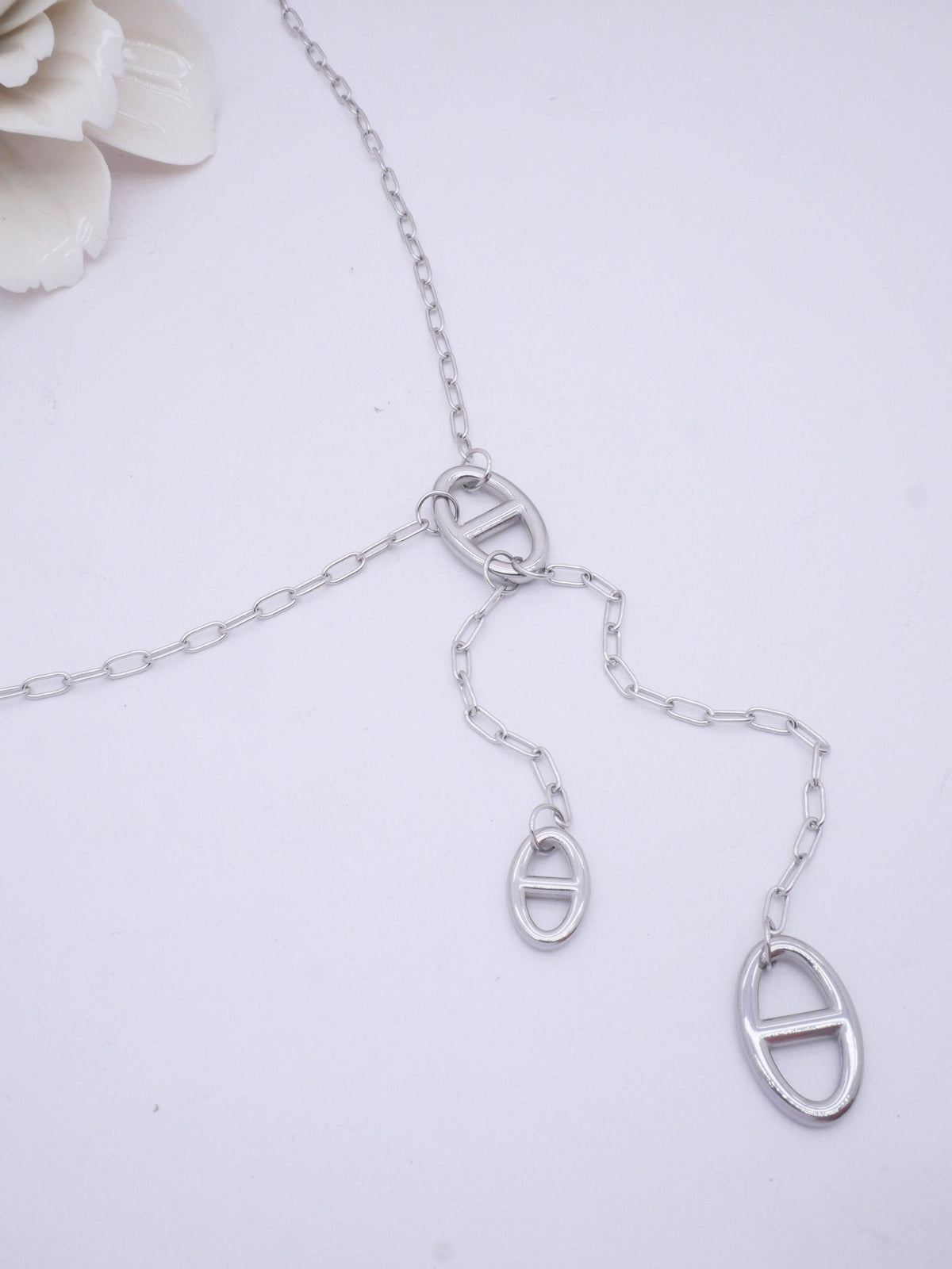 Collier cravate Nora – Maille trombone et maillons marins - Lany-bijoux