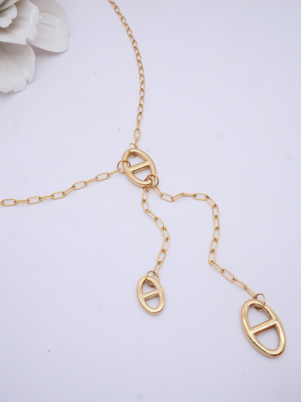 Collier cravate Nora – Maille trombone et maillons marins - Lany-bijoux