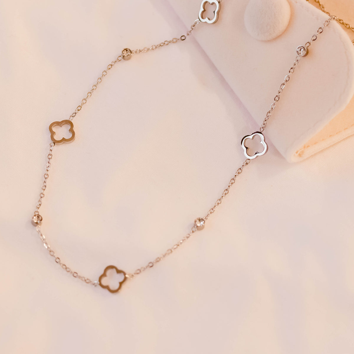 Parure bracelet et collier Jako en acier inoxydable argenté – Lany-bijoux